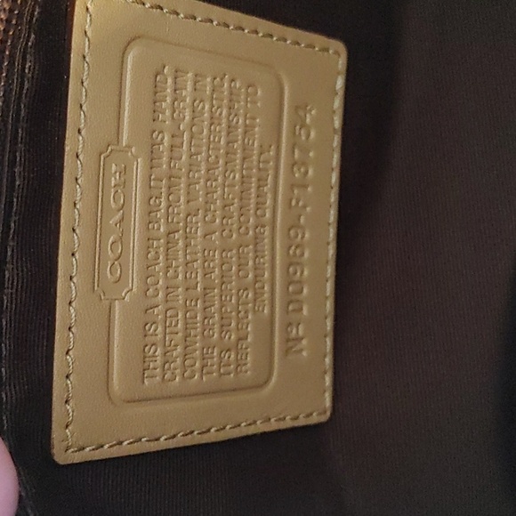 Tan Authentic Leather Coach Clutch with Wristlet - Picture 10 of 16